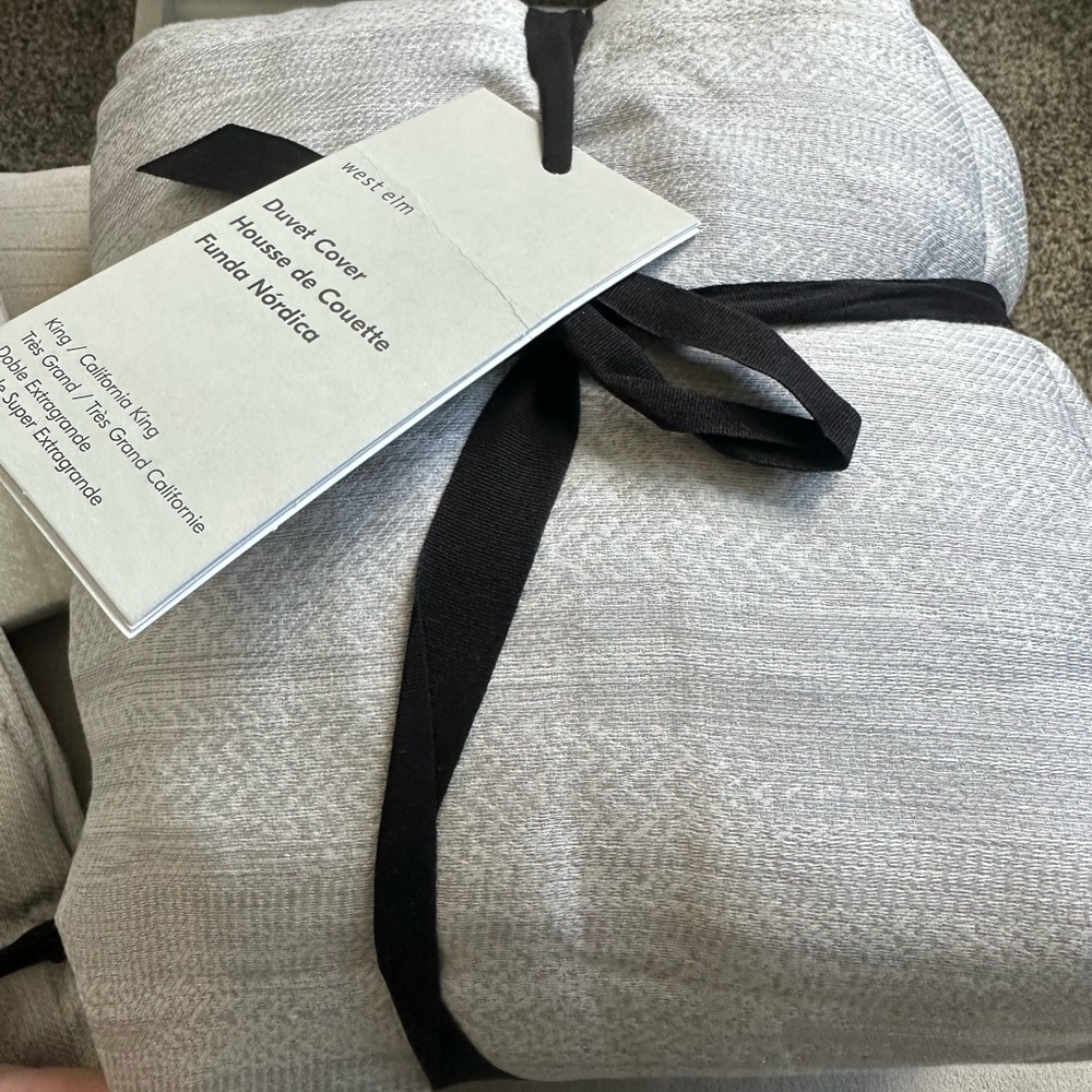 West Elm Light Gray Duvet Cover